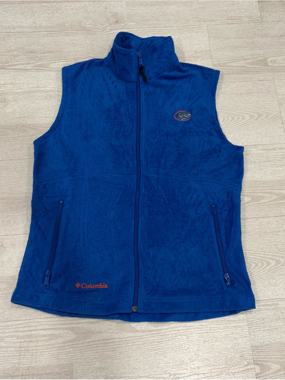 Columbia Women’s Embroidered Florida Gators Blue Fill Zip Up Fleece Vest Size M